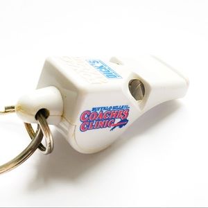Vintage 1990 Coaches Clinic Whistle Keychain